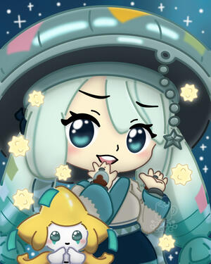 Miku & Jirachi Chibi Art Miku & Jirachi Chibi Art